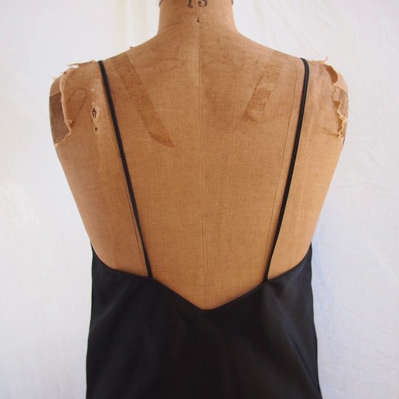 vtg 90s FREDERICKS of HOLLYWOOD Black Long Slinky Sexy Nightgown Dress USA S EUC - Picture 6 of 8